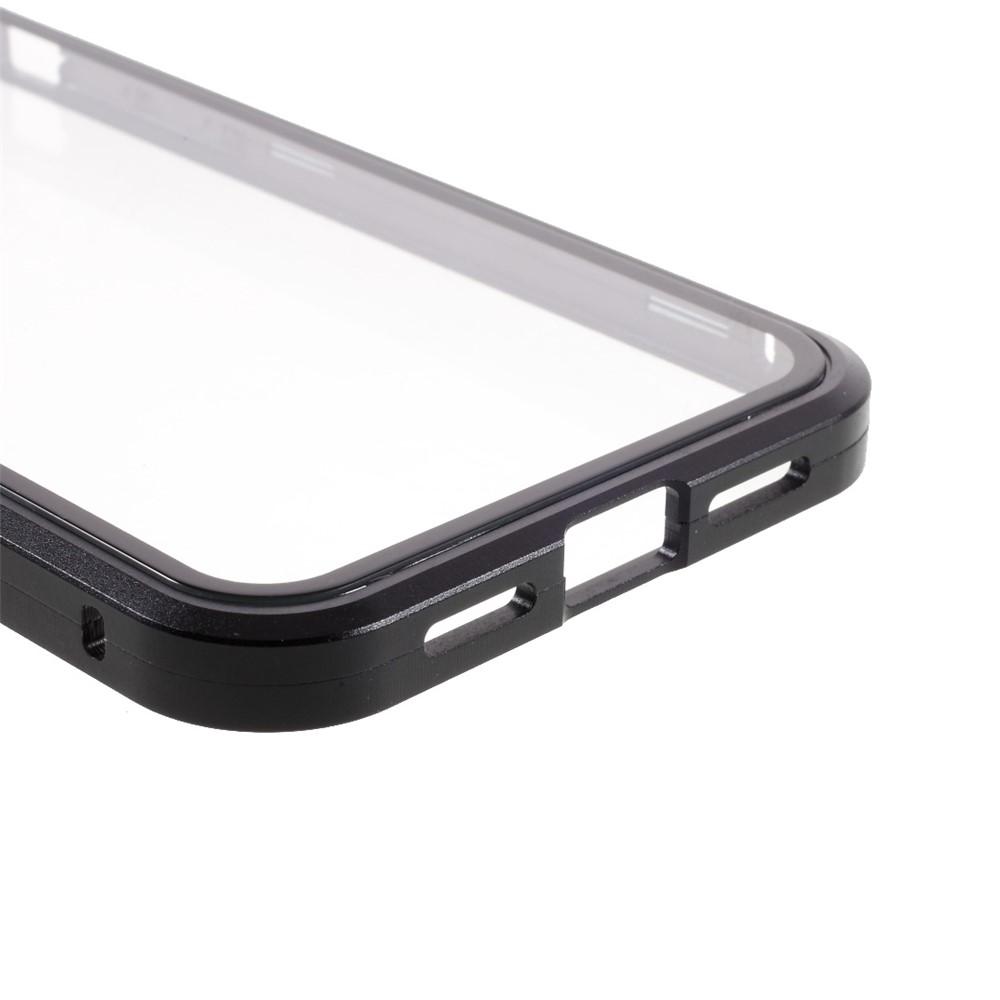 (Bubble Bag Package) Double-sided Tempered Glass Metal Frame Magnetic Full Coverage Phone Case for iPhone 12/12 Pro - Black-9