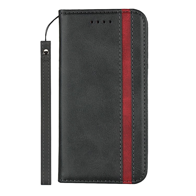 Auto-absorbed Texture Leather Stand Phone Case with Wallet Design for iPhone X / iPhone XS 5.8-inch - Black-4
