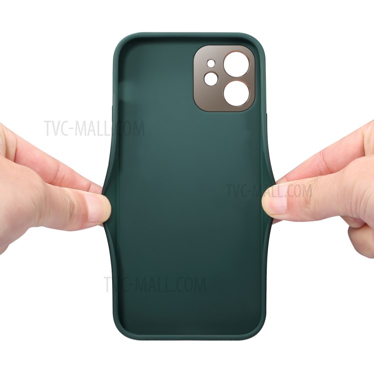Plating Genuine Leather Coated TPU Case for iPhone 12 Back Cover - Green-7