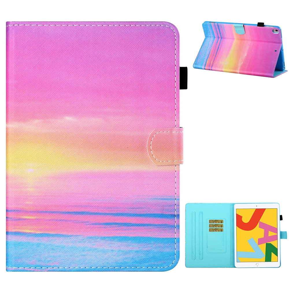 Pattern Printing Leather Stand Tablet Cover Shell for iPad 10.2 (2021)/(2020)/(2019)/iPad Air 10.5 inch (2019) - Sunset Glow