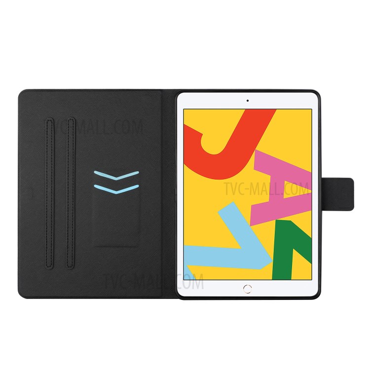 Distinctive Patterned Protector for iPad 10.2 (2020)/(2019)/iPad Air 10.5 inch (2019) Card Slots Stand Cover - Cat and Butterfly-8