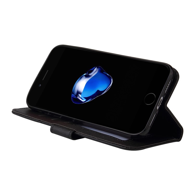 GQ.UTROBE Rectangular Metal Decor Stand Leather Cover for iPhone SE (2nd Generation)/8/7 - Black-5