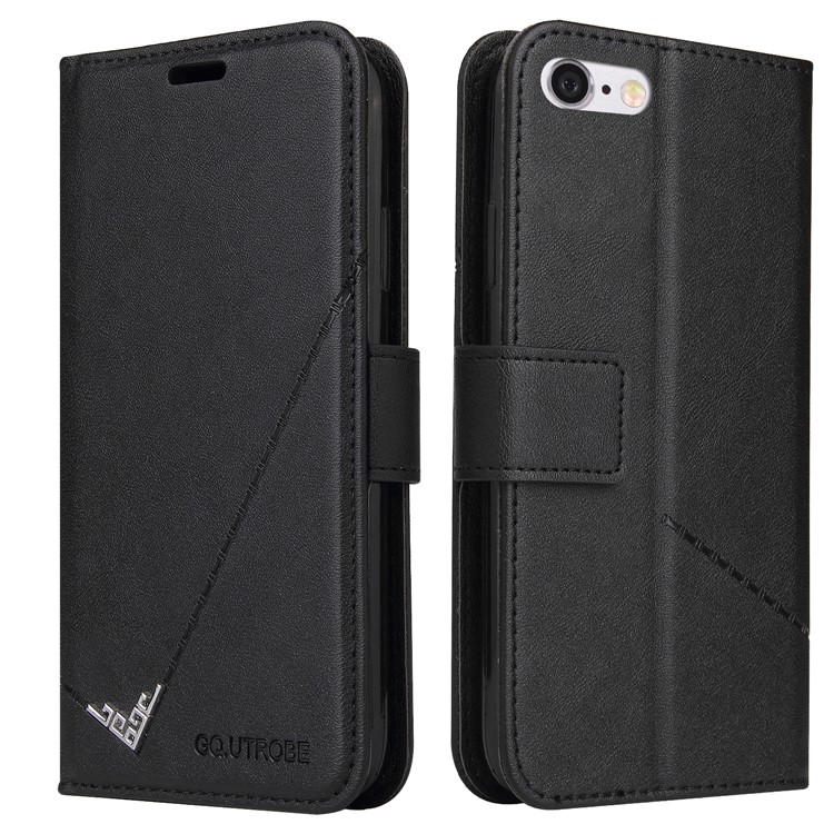 GQ.UTROBE Rectangular Metal Decor Stand Leather Cover for iPhone SE (2nd Generation)/8/7 - Black-6