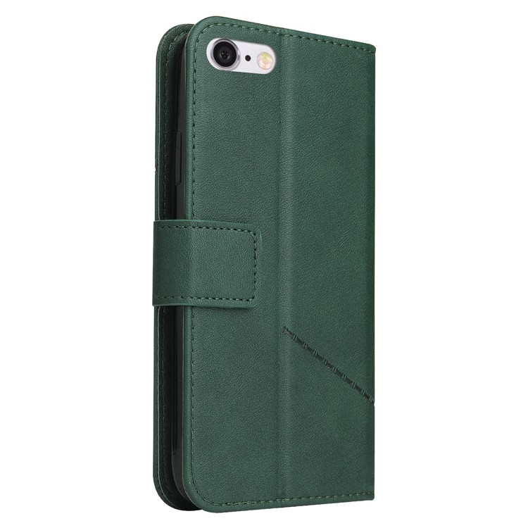 Gq.. Utrobe Rechteckige Metalldekor-Stand-Lederabdeckung Für IPhone SE (2. Generation) / 8/7 - Grün-7