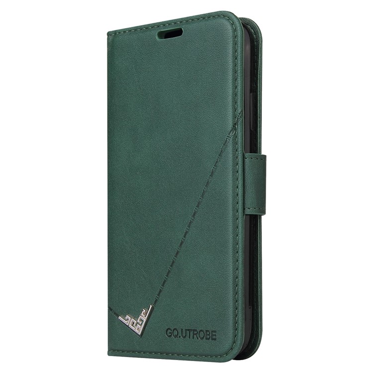 Gq.. Utrobe Rechteckige Metalldekor-Stand-Lederabdeckung Für IPhone SE (2. Generation) / 8/7 - Grün-8