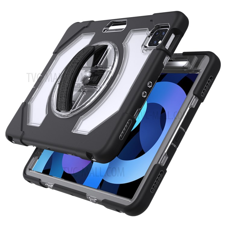 Thicken Kickstand for iPad Pro 11-inch (2020)/(2018) Clear PC Silicone Hybrid Case with Adjustable Strap-6