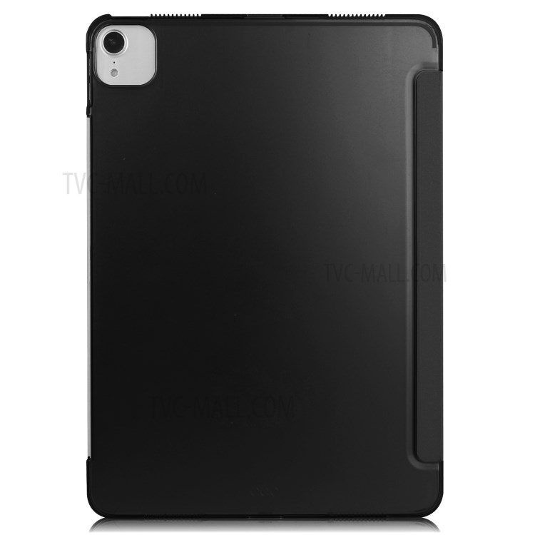 Clear Back Plastic Tri-fold PU Leather Tablet Case for iPad Air (2020) - Black-6