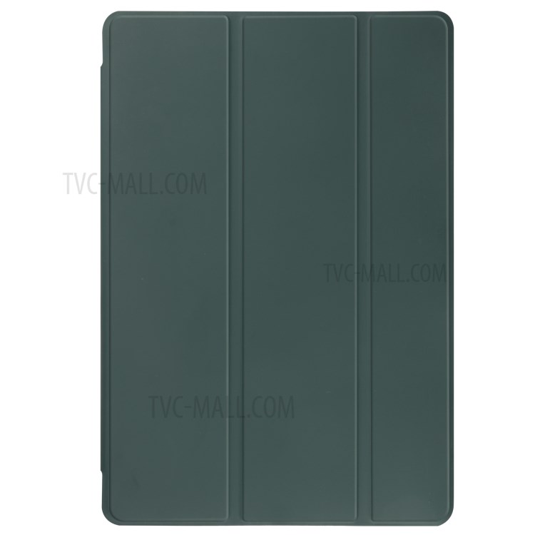 Clear Back Plastic Tri-fold PU Leather Tablet Cover for iPad 10.2 (2020)/(2019) - Dark Green-7