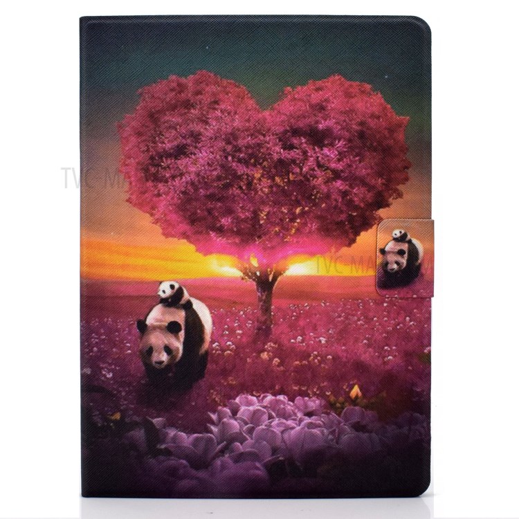 TPU + PU Leather Pattern Printing Card Holder Stand Tablet Case for iPad Pro 11-inch (2020)/(2018)/iPad Air (2020) - Pandas and Tree-4