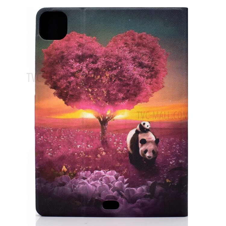 TPU + PU Leather Pattern Printing Card Holder Stand Tablet Case for iPad Pro 11-inch (2020)/(2018)/iPad Air (2020) - Pandas and Tree-5