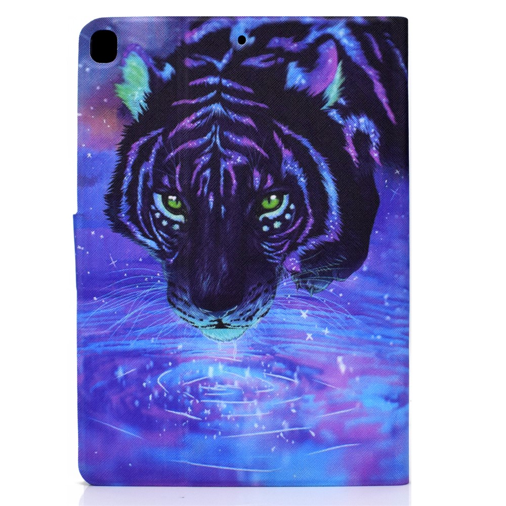 TPU + PU Leather Pattern Printing Stand Card Holder Tablet Case for iPad 10.2 (2020)/(2019) - Tiger-5