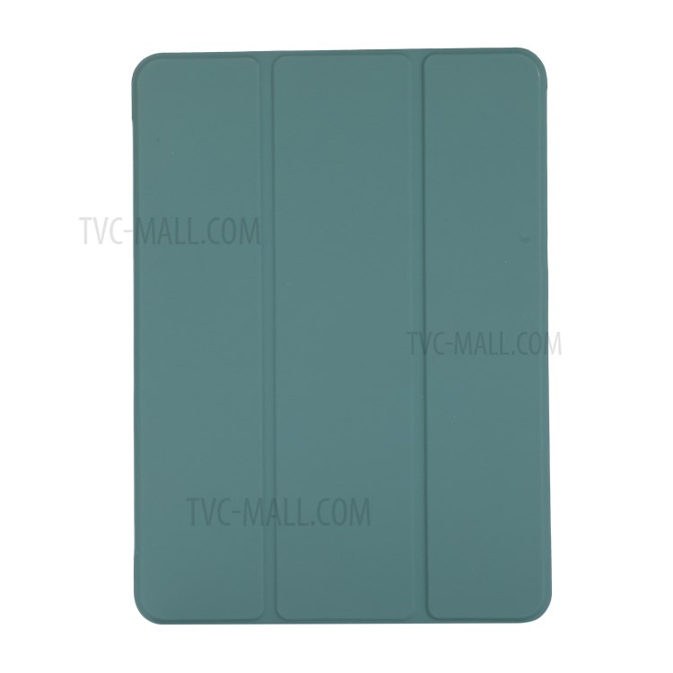 PU Leather Tri-fold Stand Shell for iPad Air (2020) Protector Tablet Case - Dark Green-2