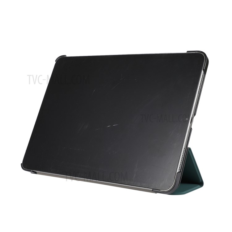 PU Leather Tri-fold Stand Shell for iPad Air (2020) Protector Tablet Case - Dark Green-5