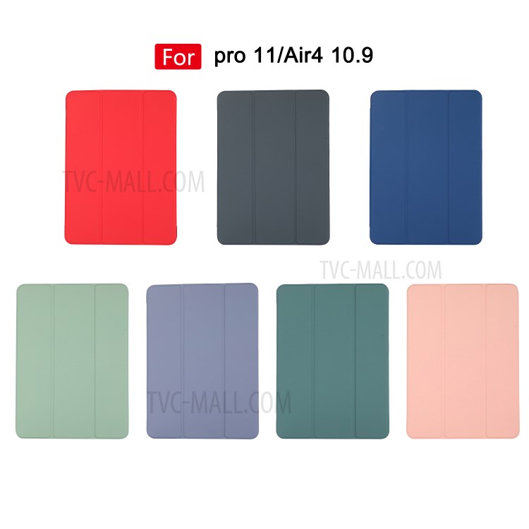 PU Leather Tri-fold Stand Shell for iPad Air (2020) Protector Tablet Case - Dark Green-7