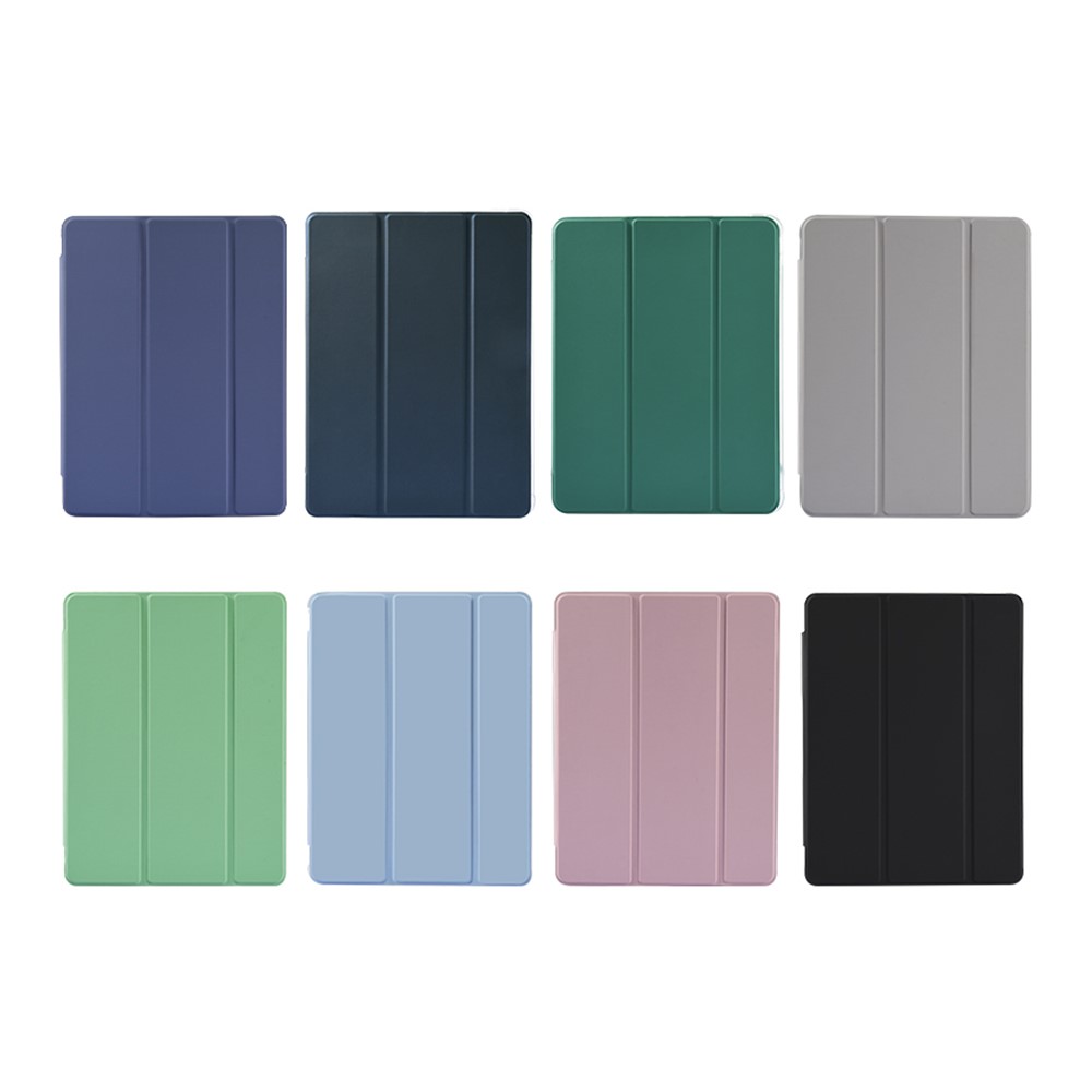 Auto-Sleep-and-Wake Function Leather Cover + Transparent TPU Inner Case with Pen Slot for iPad Pro 12.9-inch (2020) - Light Green-8