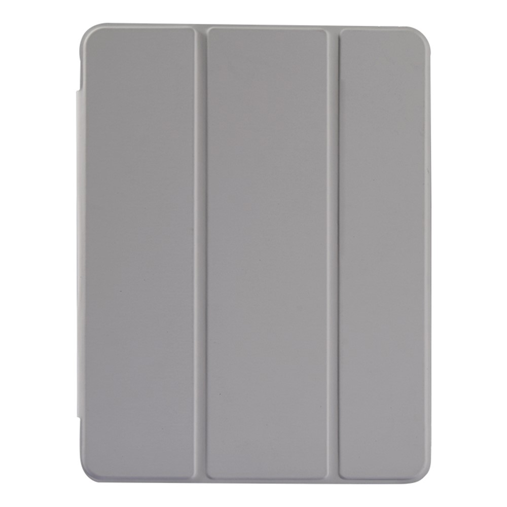 Transparent TPU + PU Leather Cover Case with Pen Slot for iPad 10.2 (2020) - Grey
