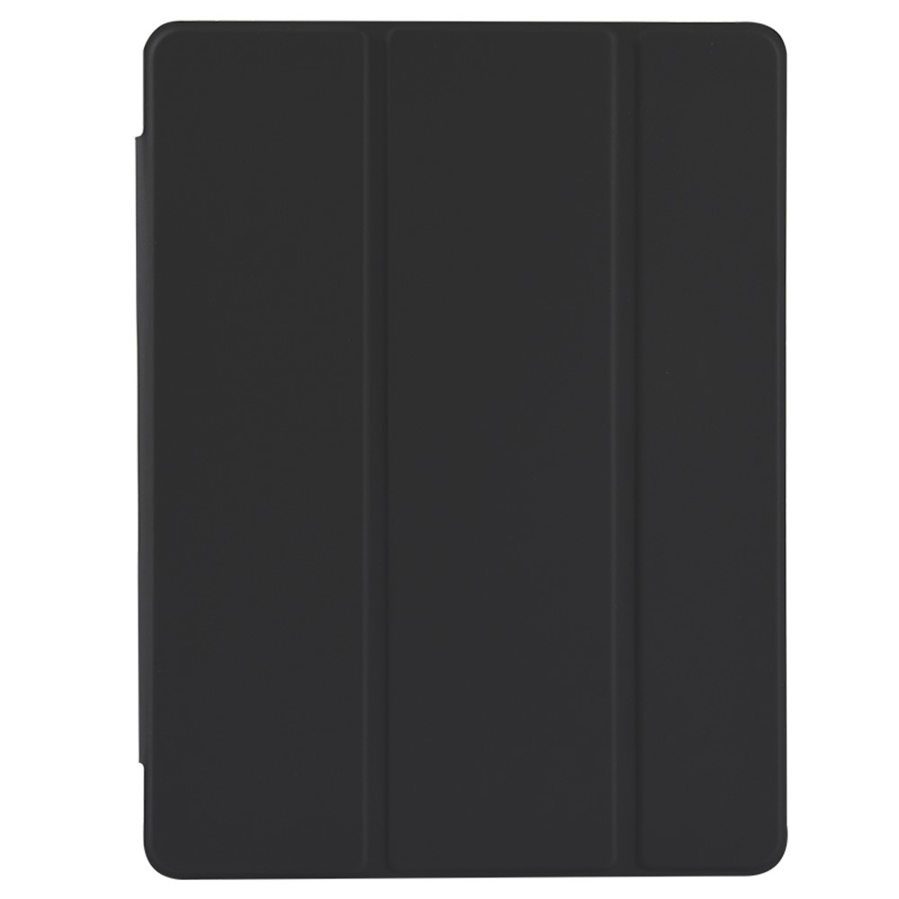 Transparent TPU + PU Leather Cover Case with Pen Slot for iPad 10.2 (2020) - Black