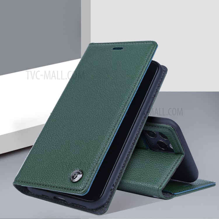 Full Protection TPU + PU Leather Wallet Stand Case for iPhone 12/12 Pro - Green-4