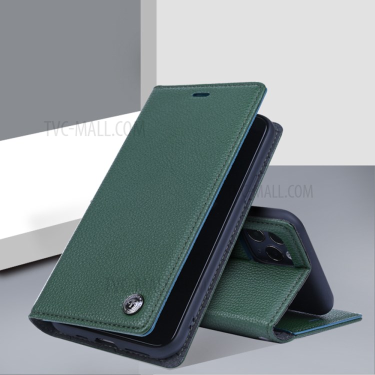 Drop-proof TPU + PU Leather Case with Wallet and Stand for iPhone 12 mini - Green-4