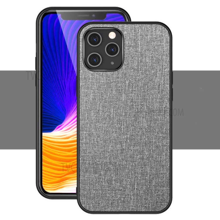 Cloth Texture TPU+PC Magnetic Case for iPhone 12 Pro Max - Grey-1