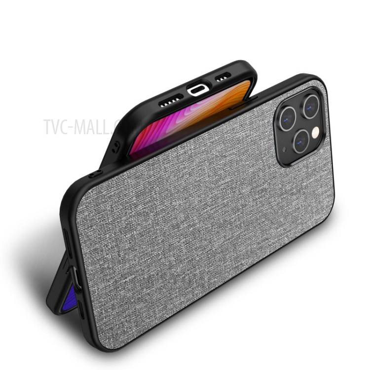 Cloth Texture TPU+PC Magnetic Case for iPhone 12 Pro Max - Grey-3