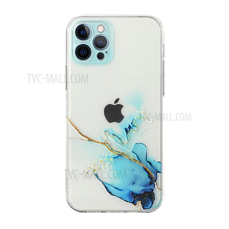 Marble Pattern Soft TPU Straight Edge Precise Hole Opening Case for iPhone 12 Pro Max - Style A-1