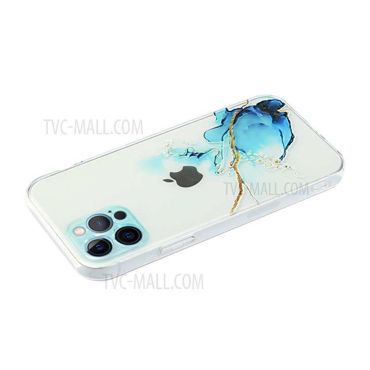 Marble Pattern Soft TPU Straight Edge Precise Hole Opening Case for iPhone 12 Pro Max - Style A-4