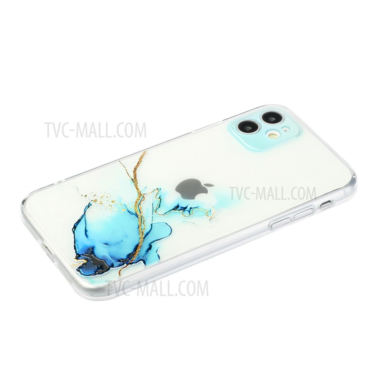 Precise Hole Opening Marble Pattern Soft TPU Straight Edge Case for iPhone 12 - Style A-3