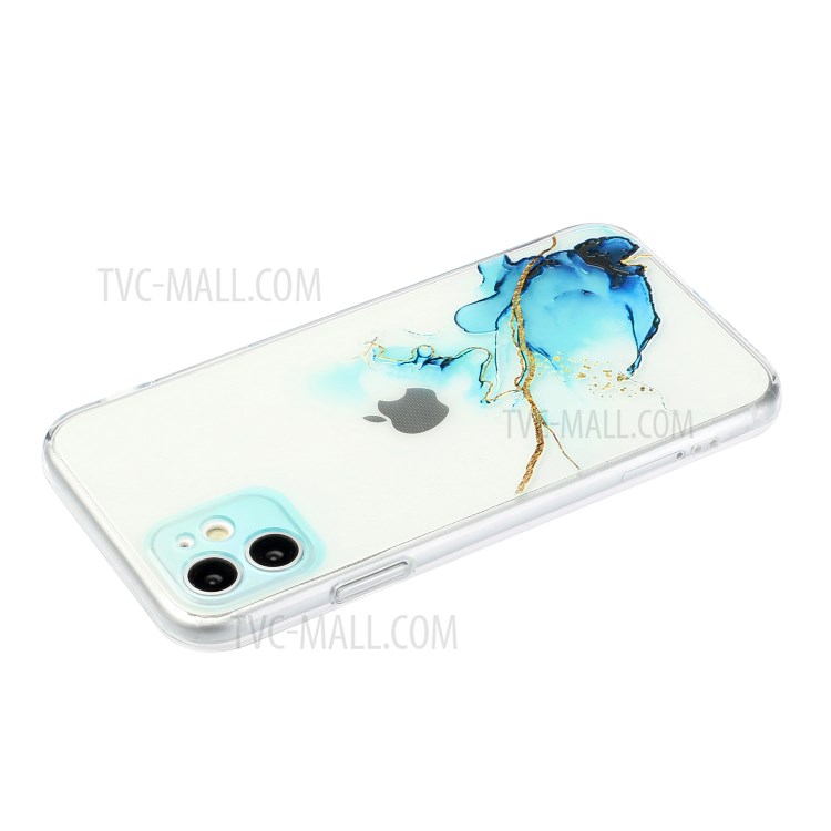 Precise Hole Opening Marble Pattern Soft TPU Straight Edge Case for iPhone 12 - Style A-4