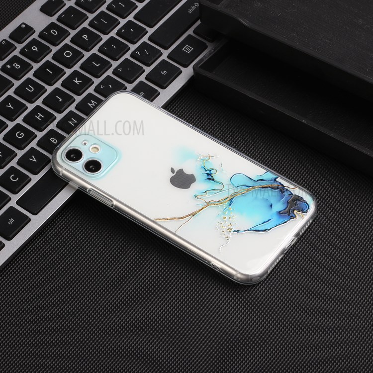 Precise Hole Opening Marble Pattern Soft TPU Straight Edge Case for iPhone 12 - Style A-5