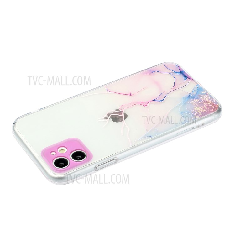 Embossment Marble Pattern Straight Edge Precise Hole Opening Soft TPU Case for iPhone 12 mini - Style A-4