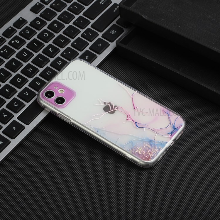Embossment Marble Pattern Straight Edge Precise Hole Opening Soft TPU Case for iPhone 12 mini - Style A-5
