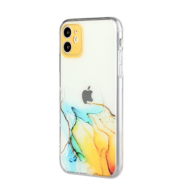 Straight Edge Precise Hole Opening Embossment Marble Pattern Soft TPU Case for iPhone 11 - Style A-2