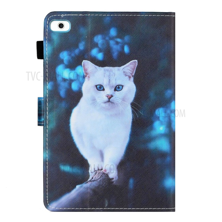 Stand Card Holder Auto Wake and Sleep Pattern Printing Leather Tablet Case for iPad Mini 1/2/3/4/5 - Blue-Eye Cat-3