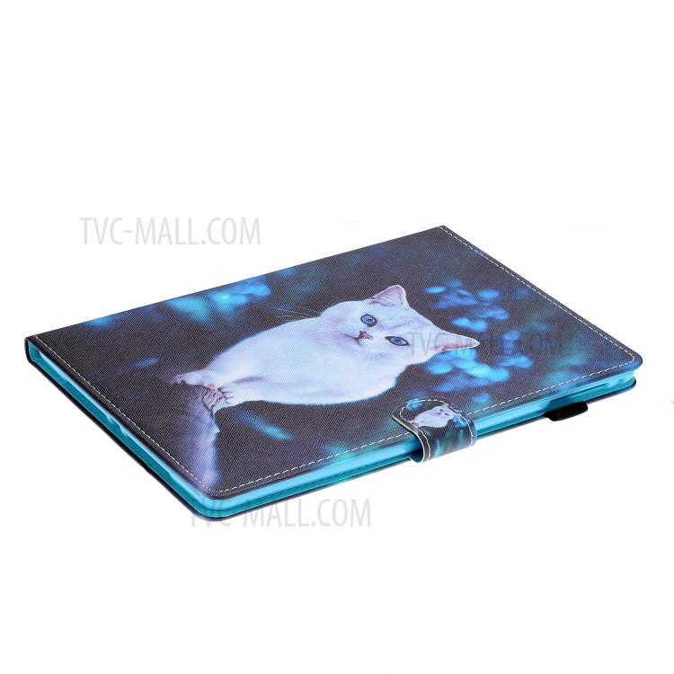 Stand Card Holder Auto Wake and Sleep Pattern Printing Leather Tablet Case for iPad Mini 1/2/3/4/5 - Blue-Eye Cat-5