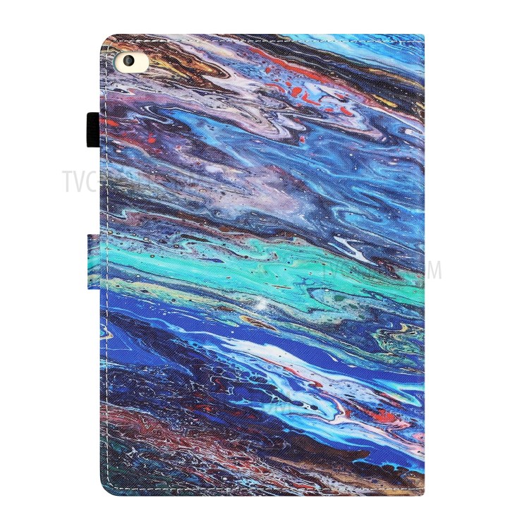Pattern Printing Stitching Leather Card Holder Auto Wake and Sleep Stand Tablet Case for iPad Air (2013)/Air 2/9.7-inch (2018) - Colorful Marble-3