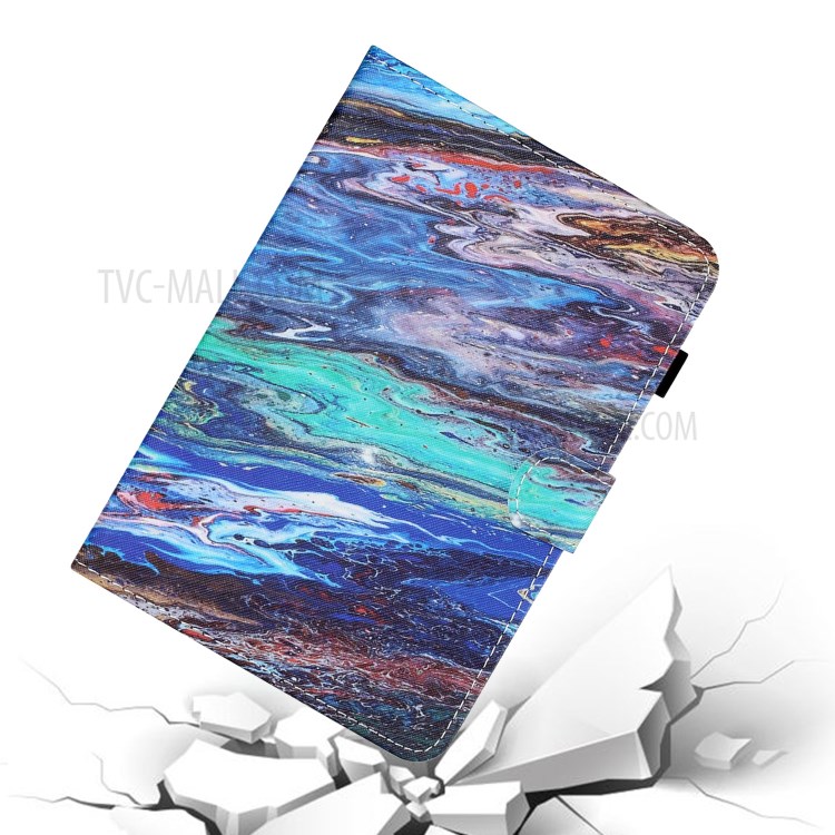 Pattern Printing Stitching Leather Card Holder Auto Wake and Sleep Stand Tablet Case for iPad Air (2013)/Air 2/9.7-inch (2018) - Colorful Marble-6