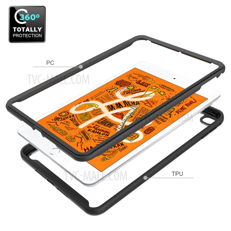 TPU + PC Hybrid Shockproof Protective Tablet Case Shell for iPad mini (2019) 7.9 inch/mini 4 - Black-4