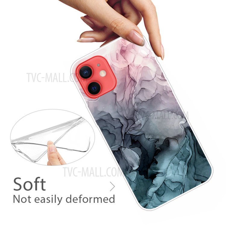 TPU Marble Pattern Printing Protector Cover for iPhone 12 Mini - Style A-2