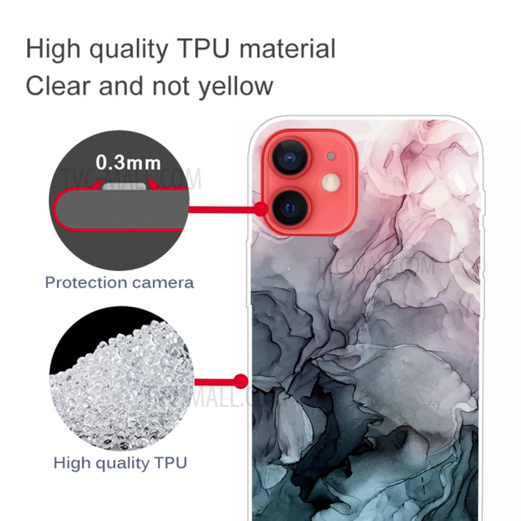 TPU Marble Pattern Printing Protector Cover for iPhone 12 Mini - Style A-3