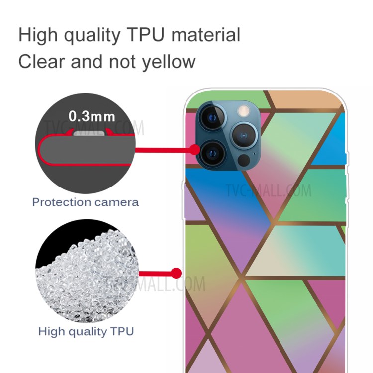 Marble Pattern Printing TPU Phone Cover for iPhone 12 Pro Max - Style A-3
