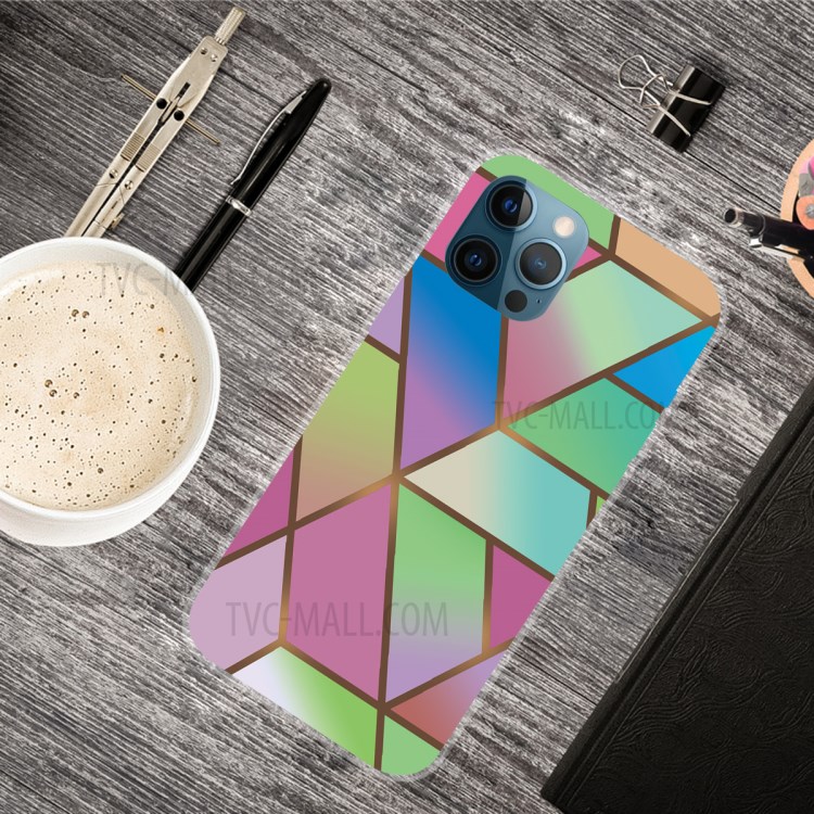 Marble Pattern Printing TPU Phone Cover for iPhone 12 Pro Max - Style A-4