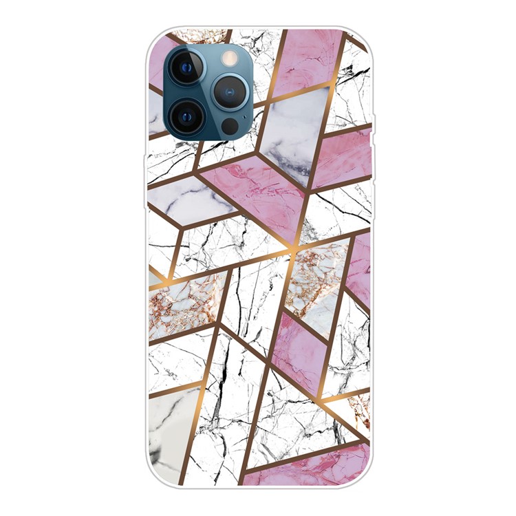 For iPhone 12/12 Pro Clear TPU Marble Pattern Printing Protector Cover - Style A-1