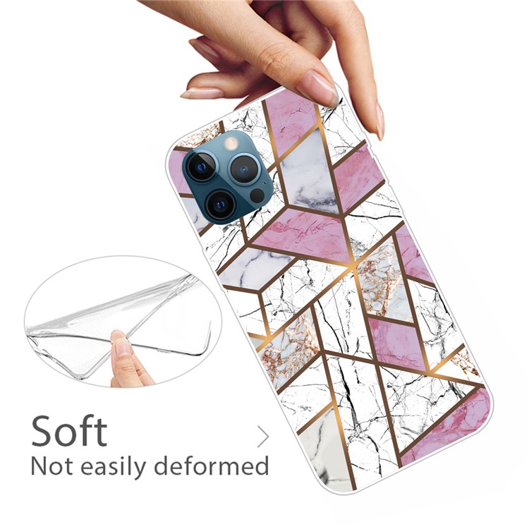 For iPhone 12/12 Pro Clear TPU Marble Pattern Printing Protector Cover - Style A-2