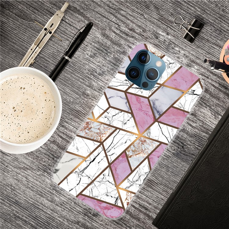 For iPhone 12/12 Pro Clear TPU Marble Pattern Printing Protector Cover - Style A-4