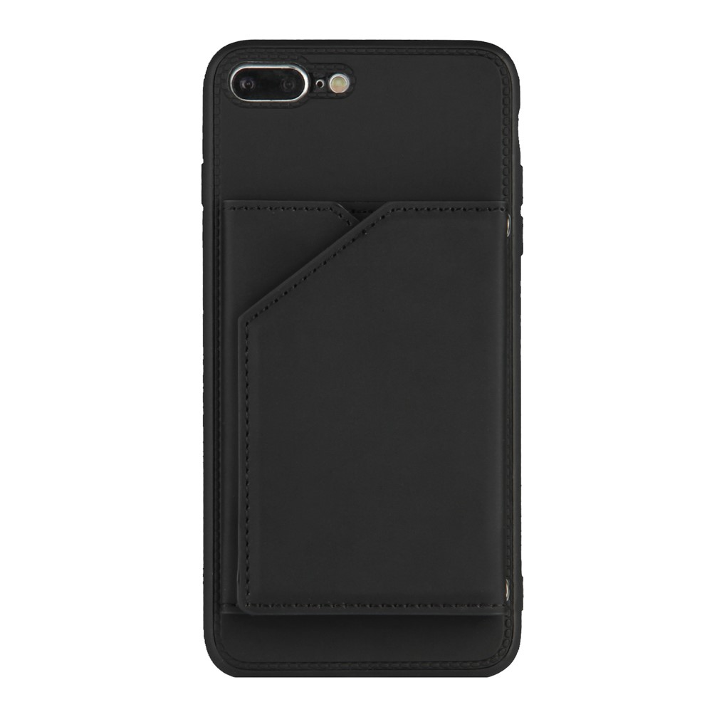 Shock-resistant Stand Card Holder TPU + PU Leather Smartphone Protective Shell for iPhone SE (2nd Generation)/iPhone 8/7 4.7 inch - Black-5