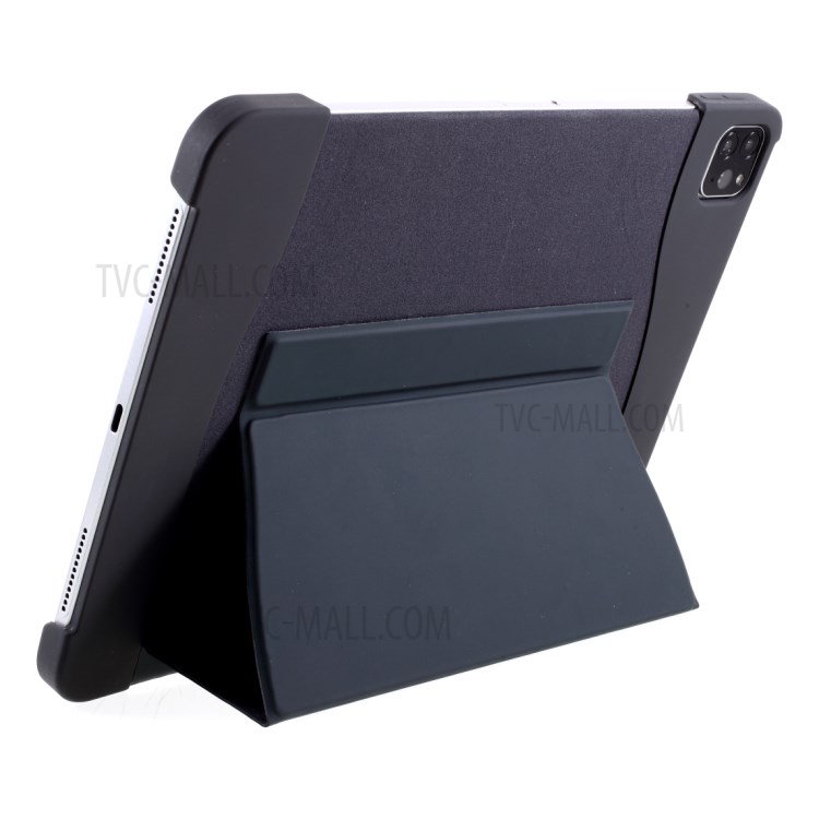 Drop Absorption Soft Silicone Case with Kickstand for iPad Air (2020)/Pro 11-inch (2020)/Pro 11-inch (2018) - Black-11