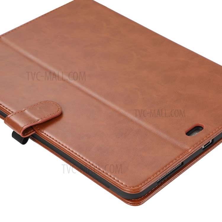 Anti-Drop PU Leather Smart Shell Cover for iPad Air (2020) - Brown-11
