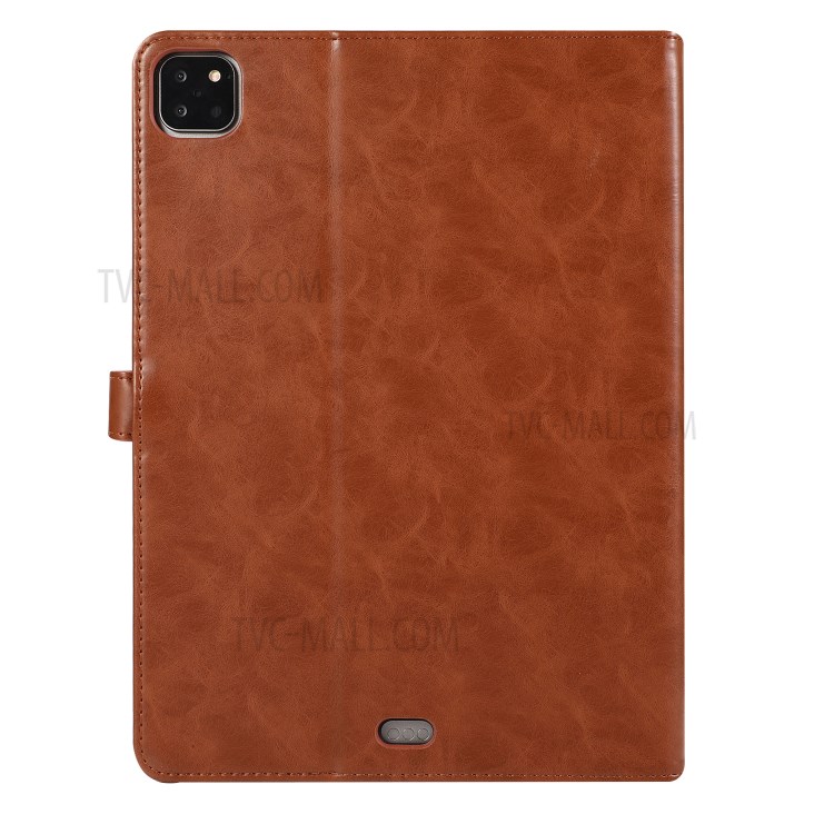 Anti-Drop PU Leather Smart Shell Cover for iPad Air (2020) - Brown-2