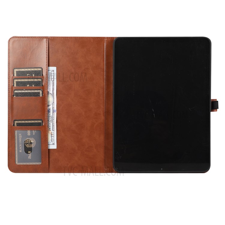 Anti-Drop PU Leather Smart Shell Cover for iPad Air (2020) - Brown-3